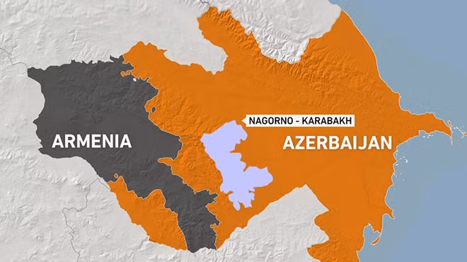 Vị trí vùng Nagorno-Karabakh. Ảnh: ITN