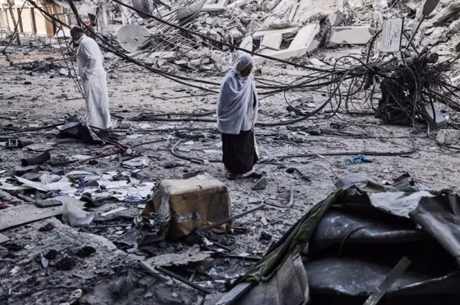 Cảnh đổ nát ở Gaza sau những đợt giao tranh của Hamas và Israel. Ảnh: ITN
