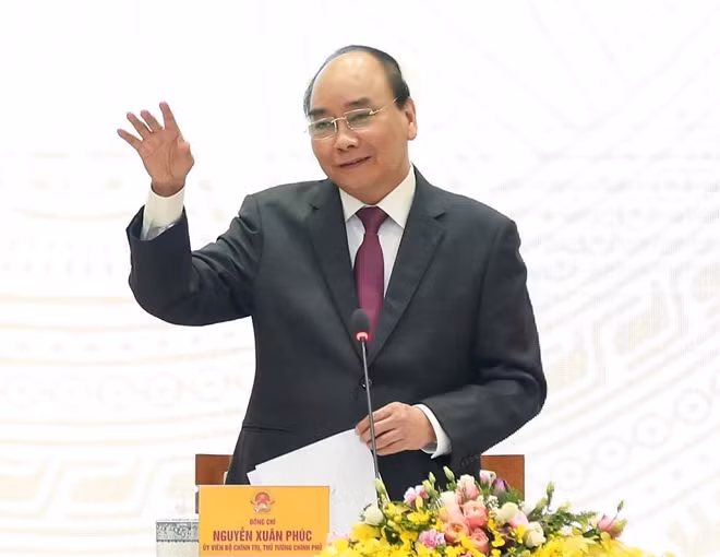 Thủ tướng Nguyễn Xuân Phúc phát biểu tại buổi gặp mặt.