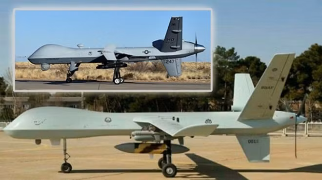 So sánh điểm tương đồng của Kaman-22 (dưới) và mẫu UAV MQ-9 Reaper của Mỹ. Ảnh: Aviationist