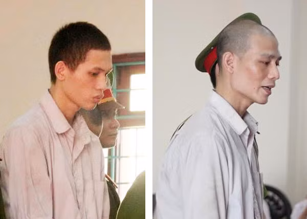 Bị cáo Phùng Mạnh Tuấn (trái) và Đặng Quốc Tú cùng bị tuyên án chung thân.
