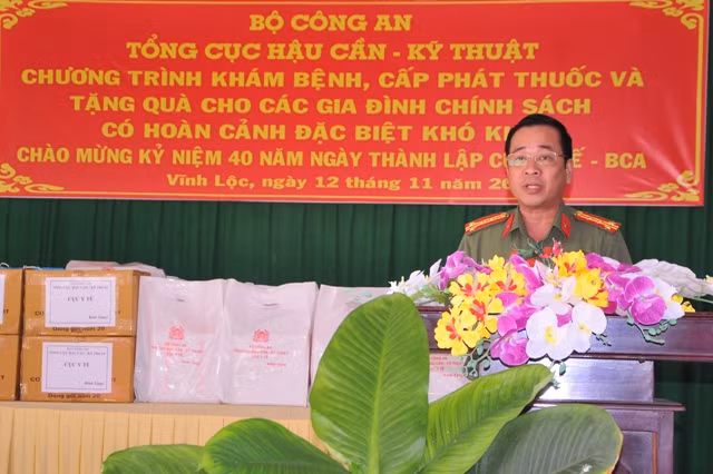 Đại tá Đỗ Đăng Quang – Phó Cục trưởng Cục tham mưu (Tổng cục Hậu cần – Kỹ thuật) phát biểu.