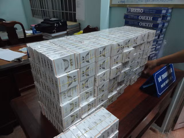 Số thuốc lá lậu bị bắt giữ.