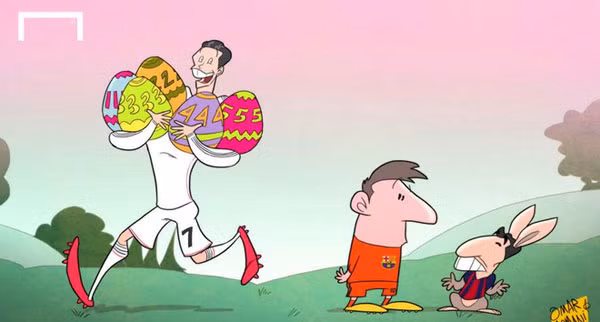 Tại La Liga, Ronaldo vừa lập một thành tích mới ghi 5 bàn thắng một trận, trong khi đó Messi và Neymar "tịt ngòi".