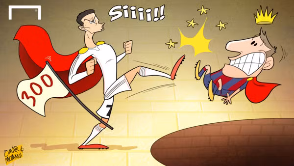 Cristiano Ronaldo cán mốc 300 bàn cho Real, CR7 đang áp đảo đối thủ Messi trên đường đua tới danh hiệu "Chiếc giày vàng".