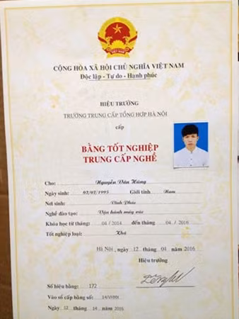 Một văn bằng giả.