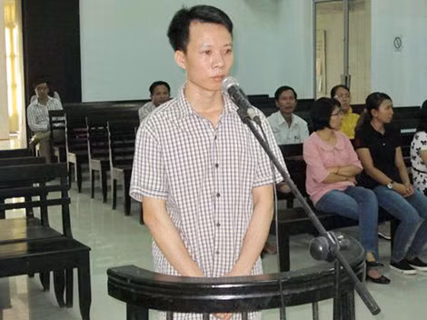 Bị cáo Nguyễn Văn Xiêm tại phiên xử sơ thẩm.
