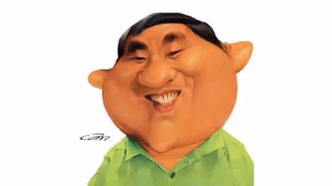 Chân dung hí họa Trần Đăng Khoa của họa sĩ Còm.