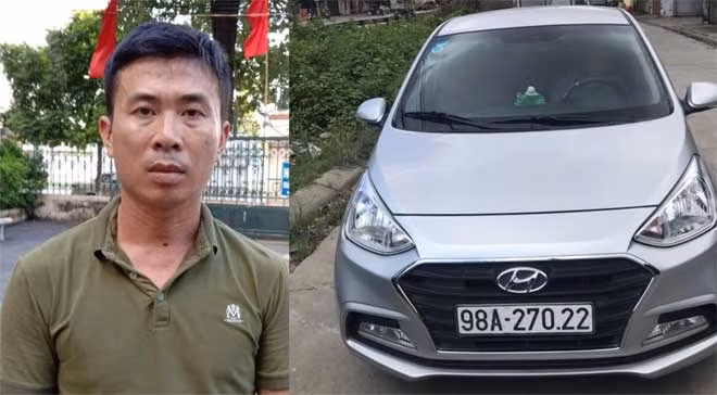 Doãn Tuấn Anh và chiếc xe liên quan vụ việc.
