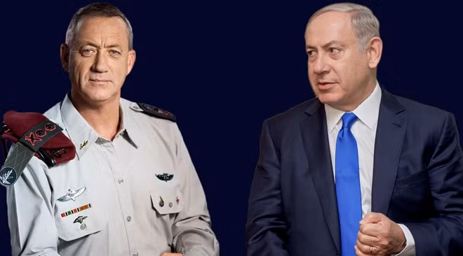 Ông Benny Gantz và đương kim Thủ tướng Israel Benjamin Netanyahu. Ảnh: Getty Images