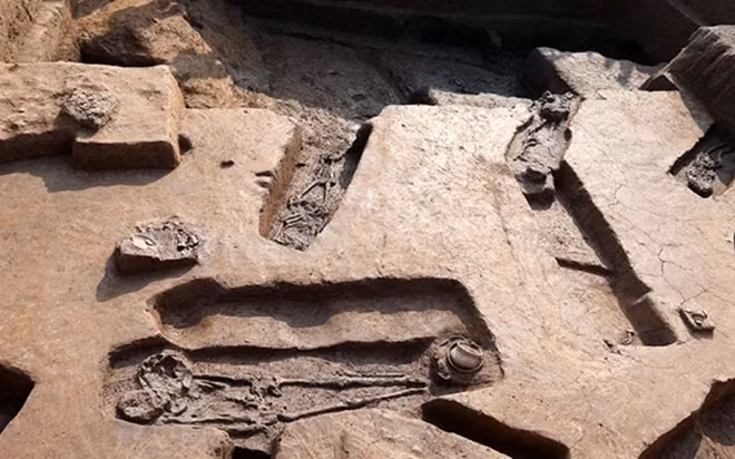 Mộ táng phát hiện tại di chỉ Vườn Chuối.
