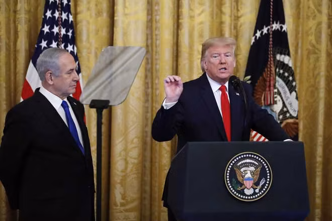 Tổng thống Mỹ Donald Trump và Thủ tướng Israel Benjamin Netanyahu.