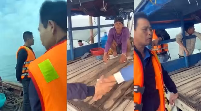 Trong hình ảnh được người dân “tố” bị “làm luật”, ông H. giải thích thực tế đã có sự… bắt tay thỏa thuận.