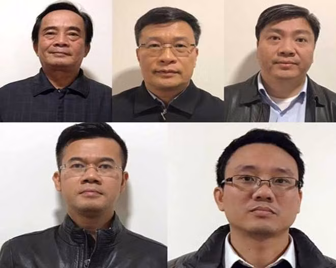 5 bị can: Đoàn Ánh Sáng, Ngô Duy Chính, Nguyễn Xuân Giáp, Phạm Hồng Quang, Đặng Thanh Nam.