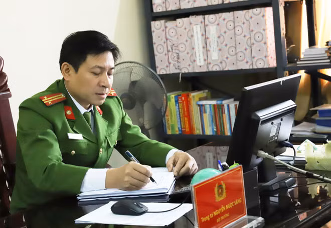 Trung tá Nguyễn Ngọc Sáng – Đội trưởng Đội Cảnh sát Quản Lý hành chính về trật tự xã hội, Công an huyện Đức Thọ.