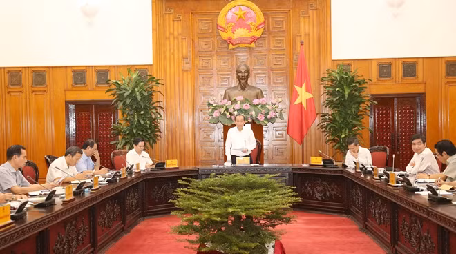 Phó Thủ tướng Trương Hòa Bình phát biểu tại cuộc họp. Ảnh: VGP/Lê Sơn.
