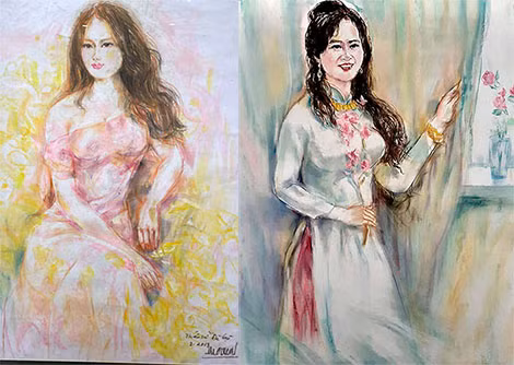 Các tác phẩm của họa sĩ Vi Quốc Hiệp tại triển lãm mới nhất.
