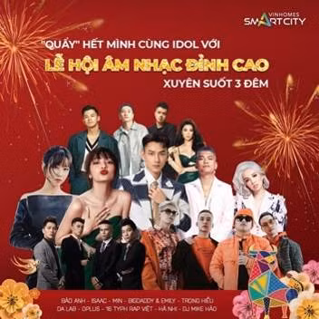Sự góp mặt của hàng loạt nghệ sĩ "đình đám" tại "Vi vu Tết Châu Á" dự kiến sẽ bùng nổ sân khấu tại Vinhomes Smart City.
