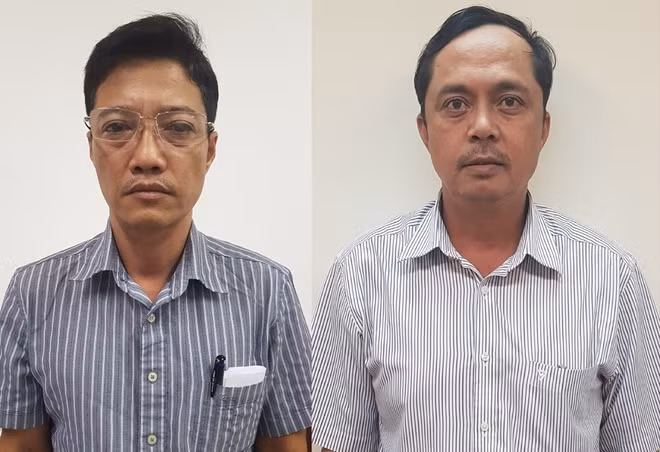 Các bị can (từ trái qua): Cao Hừng Đông; Võ Quốc Thiều.