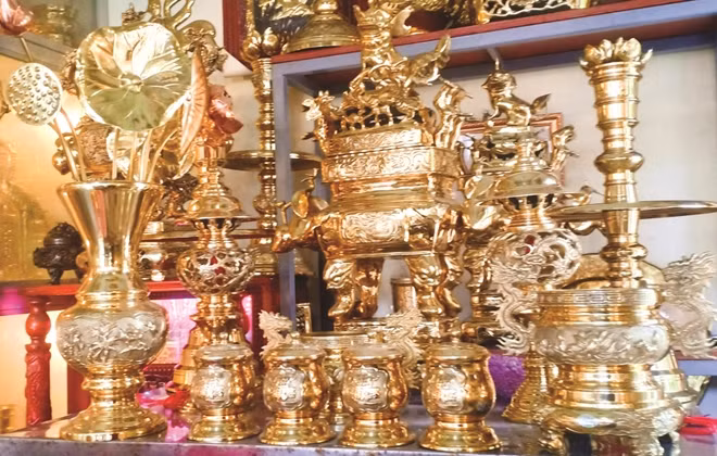 Một số sản phẩm của làng lư đồng An Hội.