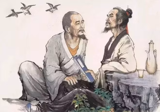Tranh minh họa cảnh uống rượu ở vườn Bùi!