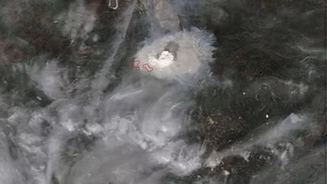 Hình ảnh vệ tinh khu vực cháy do NASA cung cấp.