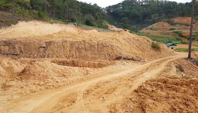 Khu vực đất rừng bị lấn chiếm, san ủi tại tiểu khu 267C, xã Hiệp An, huyện Đức Trọng Khu vực đất rừng bị lấn chiếm, san ủi tại tiểu khu 267C, xã Hiệp An, huyện Đức Trọng