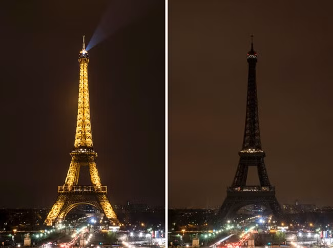 Tháp Eiffel, tại kinh đô ánh sáng Paris. Ảnh: AP.