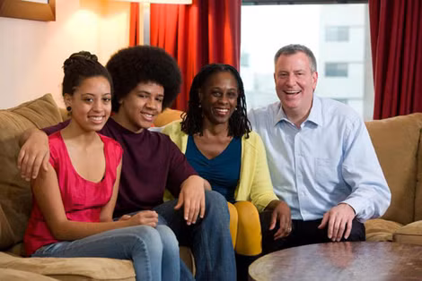 Gia đình Thị trưởng Bill de Blasio tràn đầy hạnh phúc.