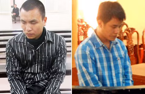 Hai bị cáo Huy (trái) và Tới.