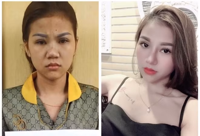 Hình ảnh ngoài đời thực và hình ảnh xinh “lung linh” của Nguyễn Thị Lan trên mạng xã hội.