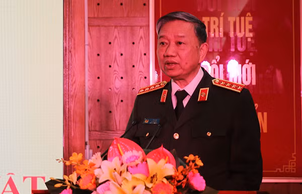 Bộ trưởng Tô Lâm phát biểu tại buổi lễ.