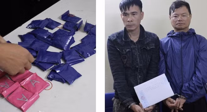Các đối tượng và tang vật vụ án.
