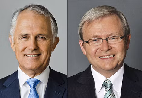 Cựu Thủ tướng Malcolm Turnbull và cựu Thủ tướng Kevin Rudd.