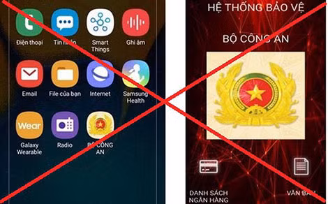 Bộ Công an cảnh báo app giả mạo.