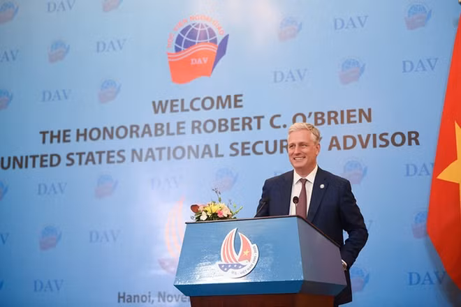 Cố vấn An ninh Quốc gia Mỹ Robert O’Brien nói chuyện với sinh viên Học viên Ngoại giao