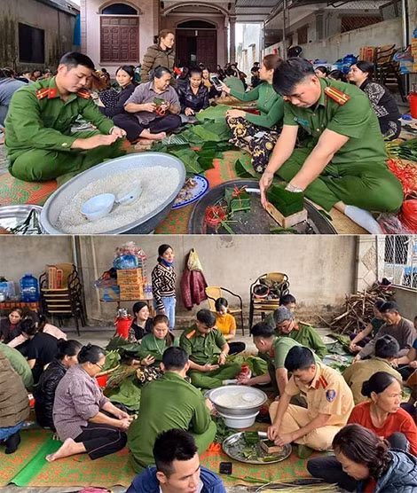 Công an huyện Quỳ Châu (Nghệ An) gói bánh cứu trợ bà con vùng lũ. Công an huyện Quỳ Châu (Nghệ An) gói bánh cứu trợ bà con vùng lũ.