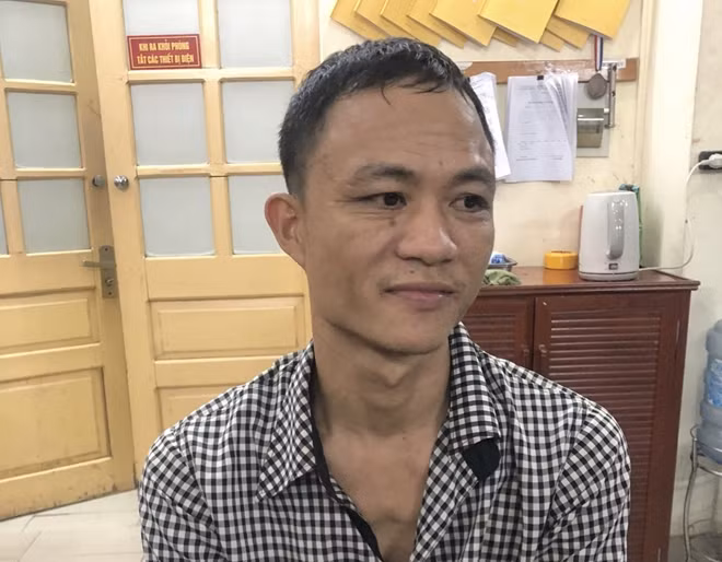Đối tượng Lê Văn Vương tại cơ quan điều tra.