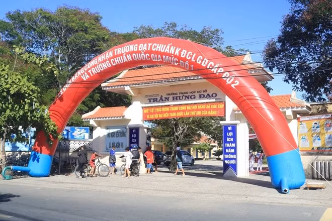 Trường THCS Trần Hưng Đạo, phường Phú Đông, TP Tuy Hòa - một trong hai điểm thi đã bị hủy