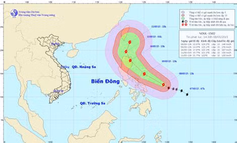 Bão Noul hiện đang mạnh cấp 13-14.