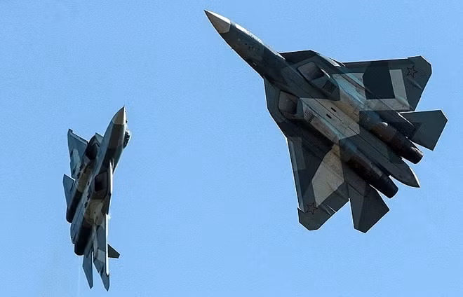 Máy bay chiến đấu Su-57 của Không quân Vũ trụ Nga. Ảnh: TASS