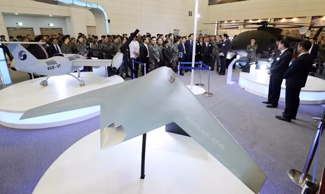 Một máy bay không người lái được trưng bày tại Trung tâm Khoa học Sejong. Ảnh: Korea Times