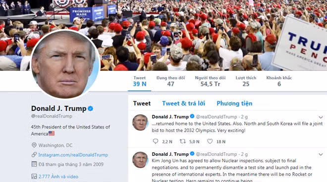 Ông Trump khen ngợi kết quả hội nghị thượng đỉnh liên Triều lần thứ 3. Ảnh: CAND