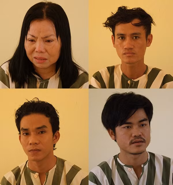 Các đối tượng tại cơ quan Công an.