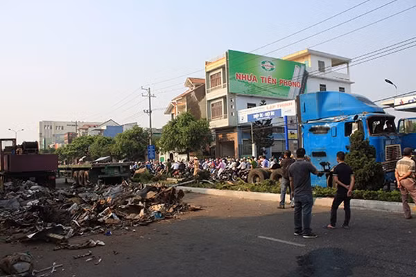 Hiện trường vụ tai nạn.