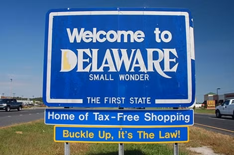 Một biển quảng cáo mời gọi đến với “thiên đường thuế” Delaware.
