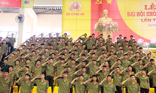 Lễ chào cờ của các Học viên trường CAND.