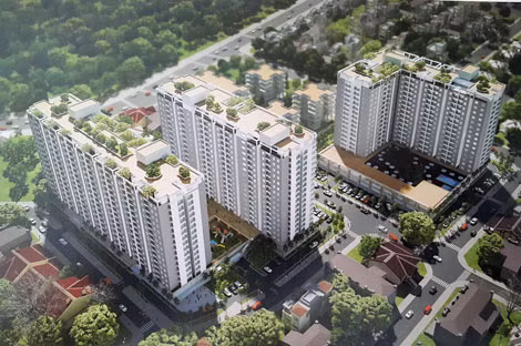 Phối cảnh dự án chung cư của Bộ Công an dành cho cán bộ, chiến sỹ khi hoàn thành.