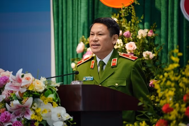 Thiếu tướng Nguyễn Văn Viện phát biểu tại Lễ trao thưởng