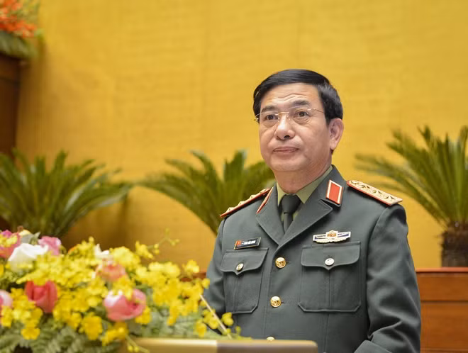 Thượng tướng Phan Văn Giang, Tổng Tham mưu trưởng QĐND Việt Nam, Thứ trưởng Bộ Quốc phòng phát biểu tại Hội Nghị.